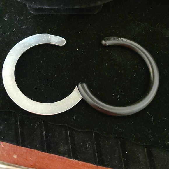 Lacoste Silver and Gunmetal Bangle - Picture 8 of 9